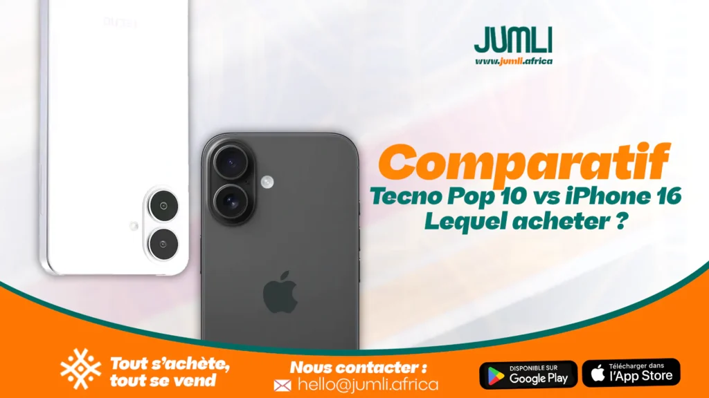 Comparatif Tecno Pop 10 vs iPhone 16