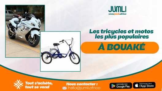 Les tricycles et motos les plus populaires à Bouaké